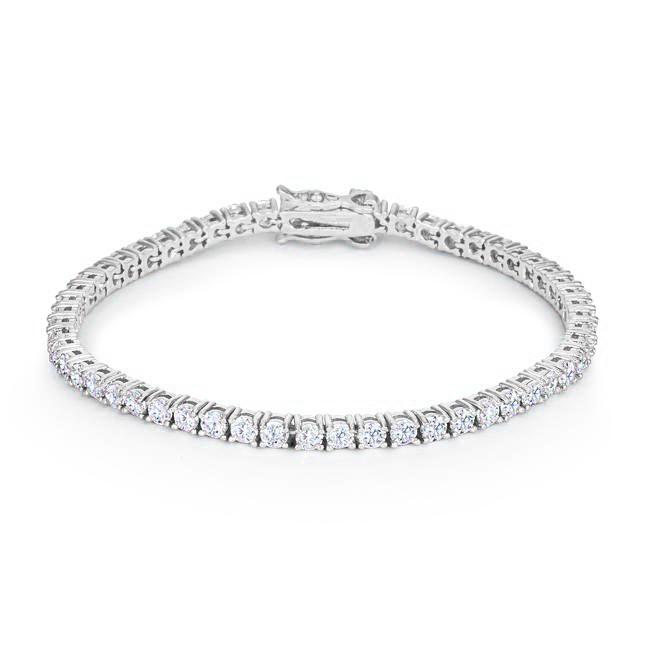 Silvertone Finish Victorian Cubic Zirconia Tennis 7 Inch Bracelet Silvertone Finish Victorian Cubic Zirconia Tennis 7 Inch Bracelet