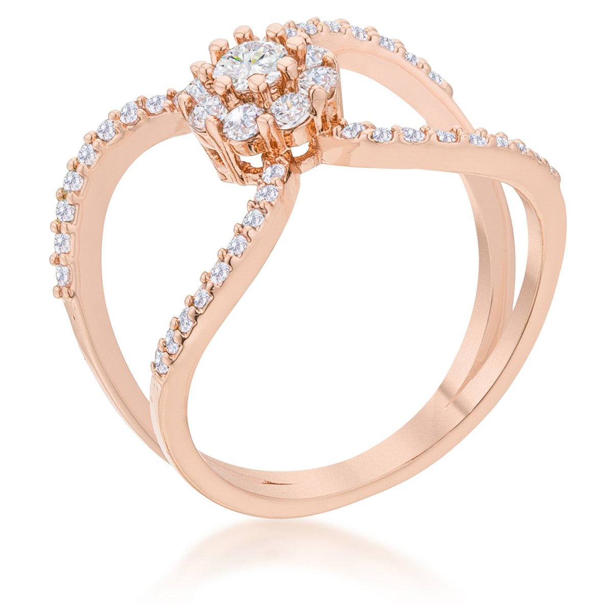 Joyce 0.4ct CZ Rose Gold Delicate Floral Wrap Ring Joyce 0.4ct CZ Rose Gold Delicate Floral Wrap Ring